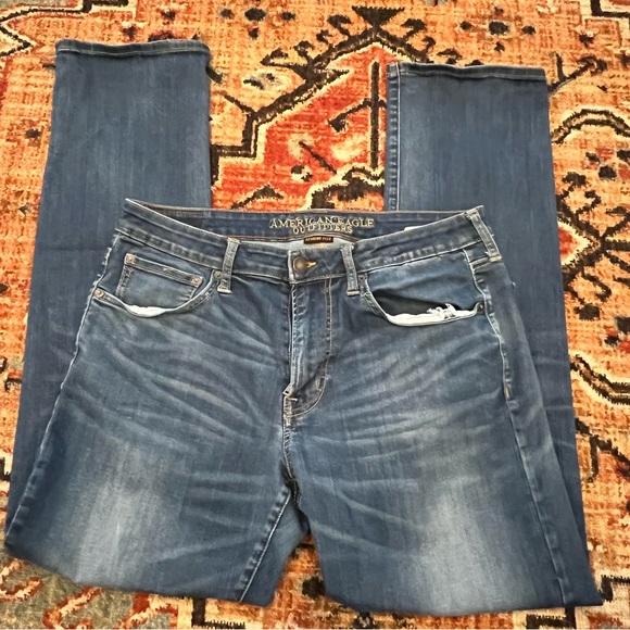 Men’s Bootcut Extreme Flex American Eagle Jeans 34x34 - Medium Wash - Picture 3 of 11